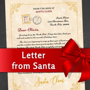 Caja con carta de Papá Noel para Nochebuena, carta personalizada de Papá Noel desde el escritorio de la tradición de Nochebuena, correo de Papá Noel en el Polo Norte