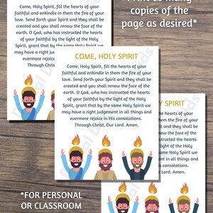 Come Holy Spirit Prayer Print for Kids Religious, Catholic Prayer ...