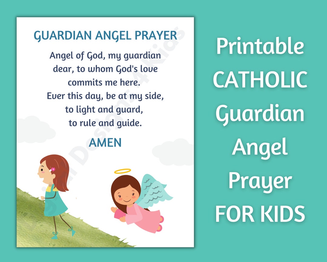 Guardian Angel Prayer Printable Angel Of God Print Catholic Etsy