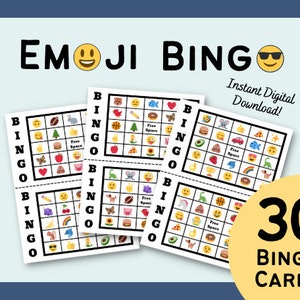 Emoji Bingo / Téléchargement instantané imprimable / Kids Party Game / Fun for All Ages / Printable Bingo
