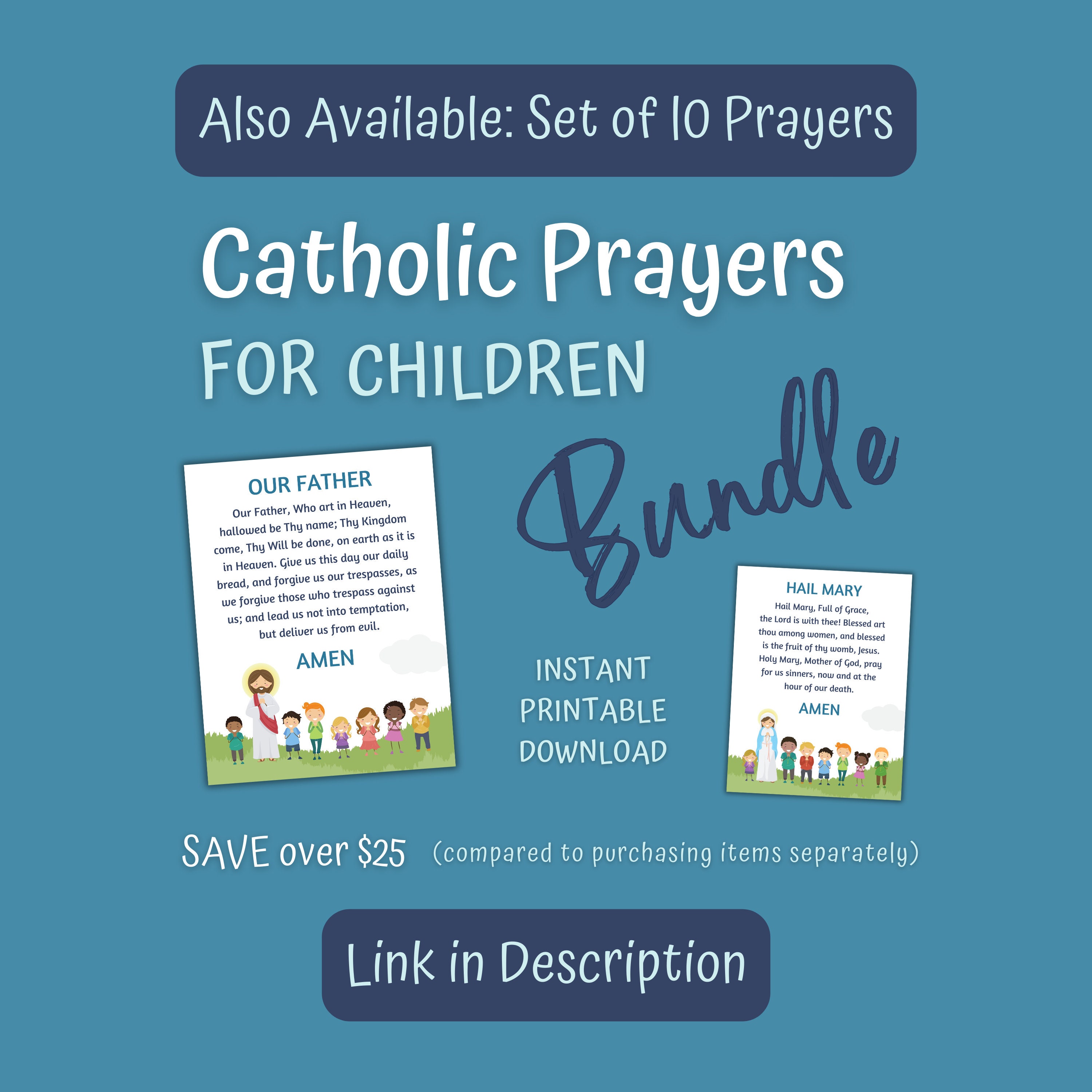 Hail Holy Queen Prayer Printable for Kids, Traditional Catholic Prayer ...
