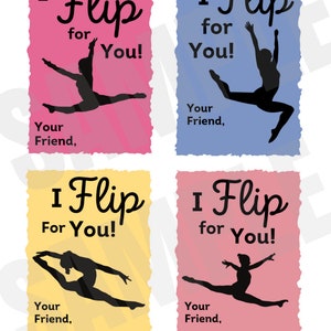 Gymnastics Printable Valentines Day Cards for Girls / Girl | Etsy