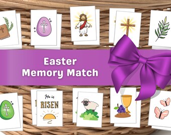 Holy Week Preschool Matching Game Christian Easter Family Games Toddler Easter Basket Stuffers Religious Sunday School Easter Go Fish Cards