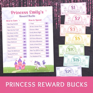 Kids Reward Bucks Chore Bucks Reward Chart Mom Bucks Reward Dollars Allowance Chore Chart for Kids Play Money Responsibility Chart Printable