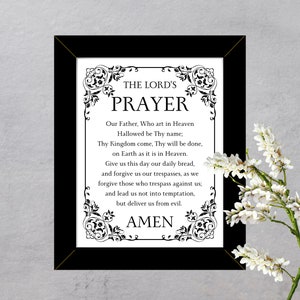 The Lords Prayer Printable, Religious Home Decor, Our Father Who Art In Heaven Prayer Print