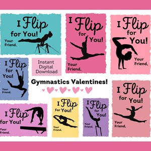 Gymnastics Printable Valentines Day Cards for Girls / Girl Valentines ...