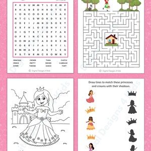 Princess Fairy Tale Activity Pack, Road Trip Activity Book for Kids - Etsy