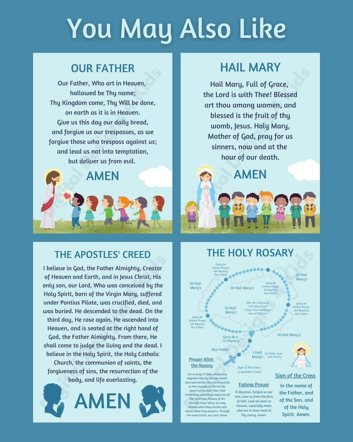 Act of contrition prayer print for kids catholic education etsy