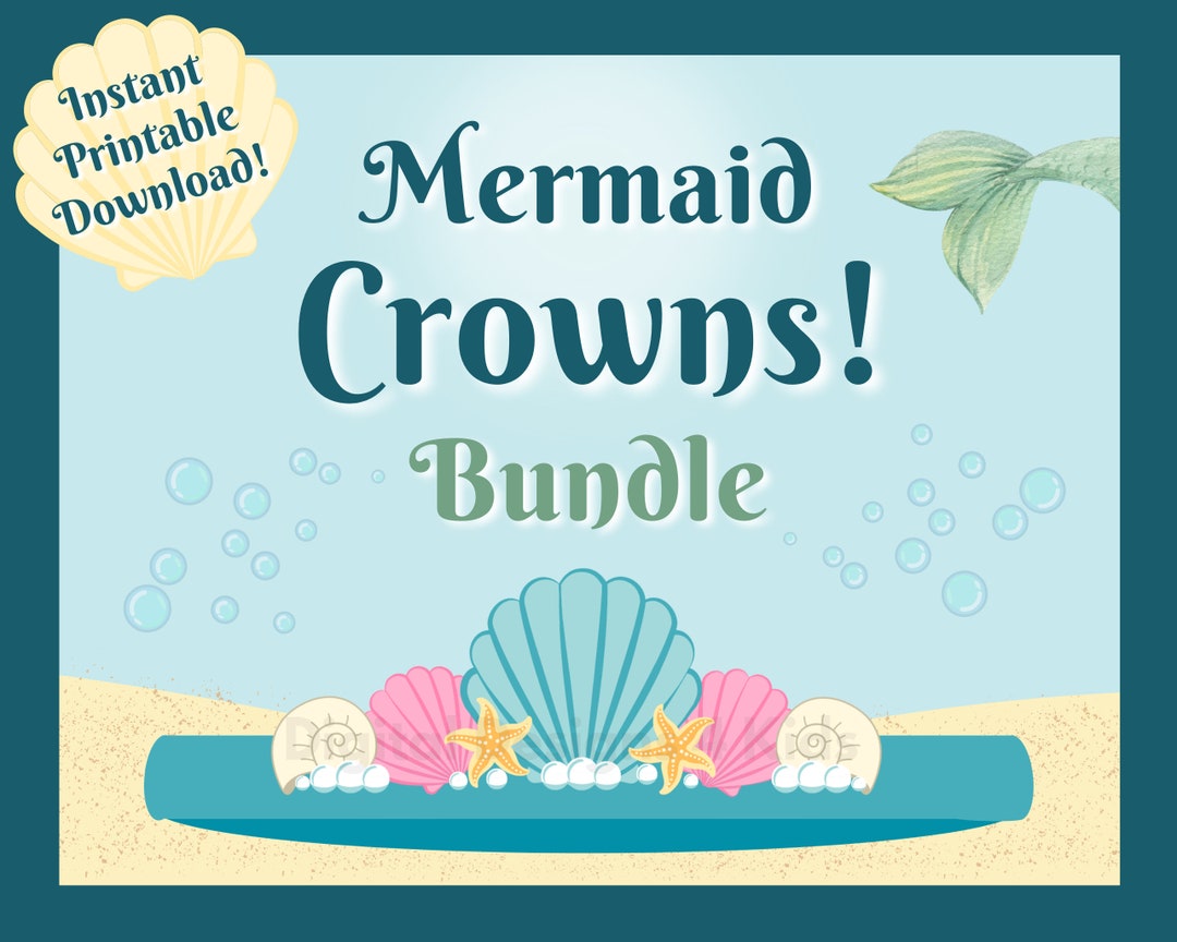 Mermaid Crowns, DIY and Printable Mermaid Birthday Crowns, Mermaid ...