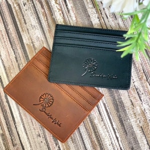 Porte-cartes personnalisé Airtag tracker gravé, Portefeuille antivol RFID pour homme, Porte-cartes fin en cuir véritable et support Air-tag, Cadeau pour papa