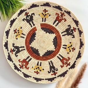 Authentic Southwest Navajo Inspired Hand Woven Baskets, Handmade Home art and Wall Decor, Wall art, Display Sisal Baskets, Mother Day Gift