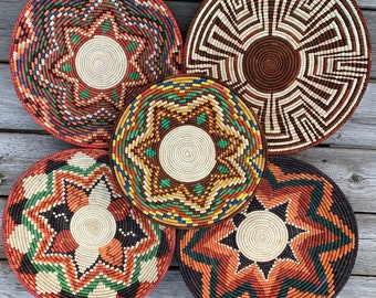 African Wall Baskets, Hand made date leaves baskets, Boho Basket, Home art, African Wall Decor, Display Baskets, Wall art, Sisal Baskets