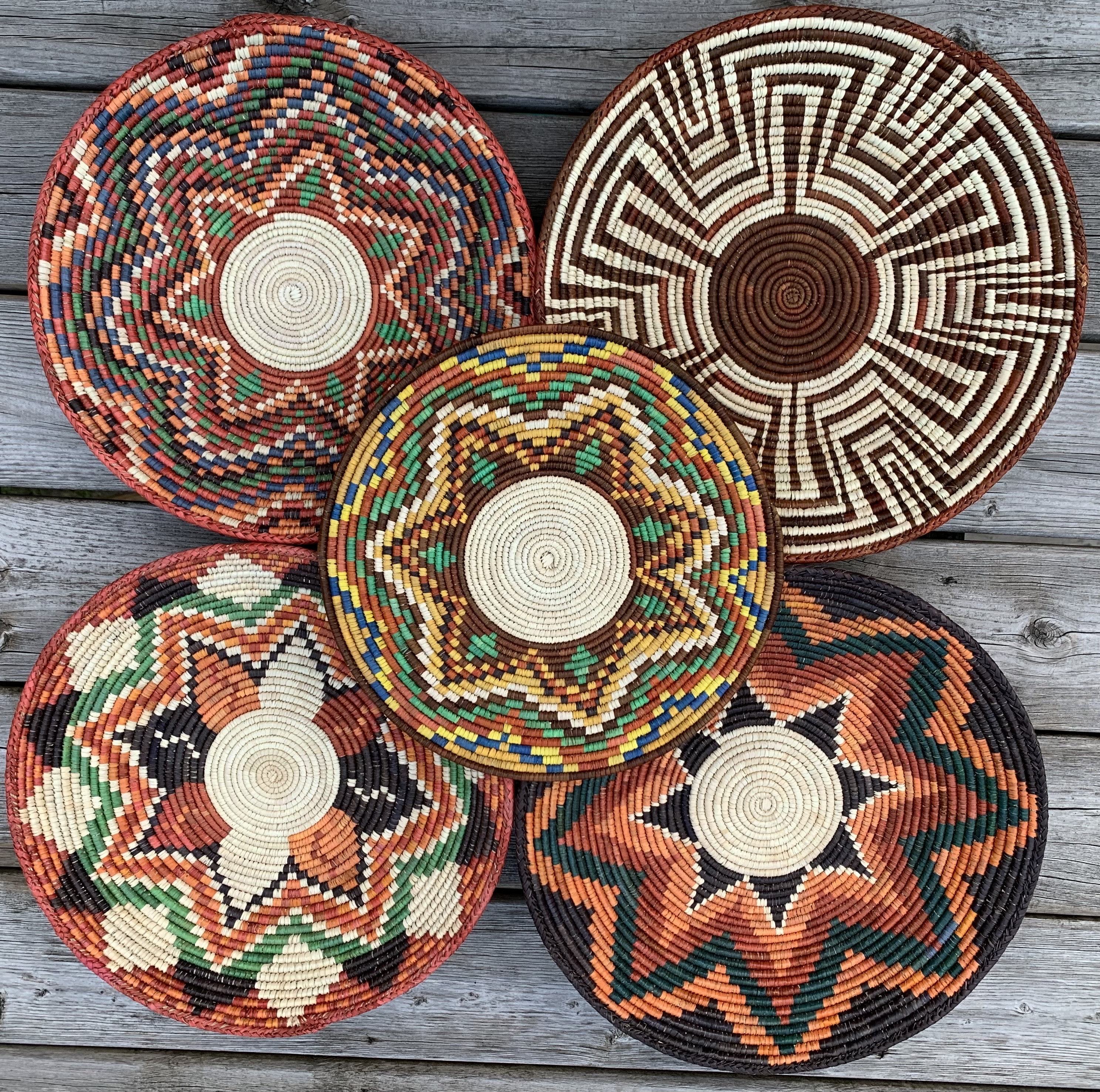 Hand woven basket wall art shop