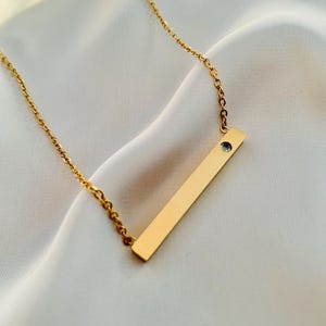 Custom Engraved Bar Necklace: Stainless Steel Handwriting Pendant