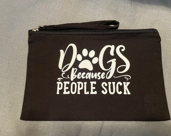 Dogs because people suck Wristlet
