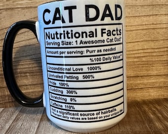 Cat Dad Nutrition Label 15oz Mug