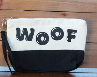 WOOF Cosmetic Bag with Wristlet handle