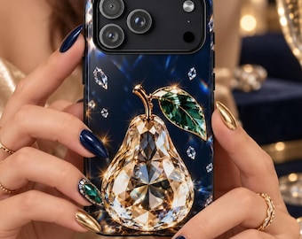 Luxury Navy Phone Case, Elegant Jewel Aesthetic, iPhone 18 Pro Max Cover, Stocking Stuffer, Sophisticated Gift for Her