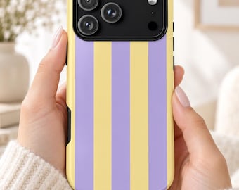 Pastel Preppy Phone Case, Lilac Butter Yellow Aesthetic, iPhone 18 Pro Max 17 Cover, Soft Girl Gift, Stocking Stuffer Samsung Galaxy