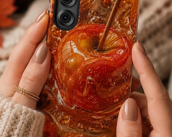 Caramel Apple Phone Case, Fall Dessert Cover, Cozy Autumn Aesthetic, Cinnamon Treat Accessory, Harvest Gift, Thanksgiving iPhone Samsung
