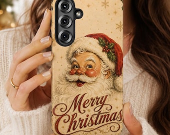 Funda para iPhone 17 Pro, funda navideña vintage para teléfono, regalo retro para las fiestas, accesorio invernal nostálgico, estilo festivo tradicional, iPhone Samsung