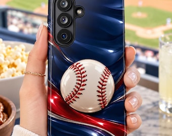 Baseball Phone Case for iPhone 17 & 18, Preppy Game Day Aesthetic, Stocking Stuffer, Secret Santa Gift, Samsung Galaxy