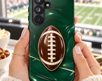 Preppy Football Phone Case for iPhone 17 & 18, Game Day Aesthetic, Stocking Stuffer, Secret Santa Gift, Samsung Galaxy
