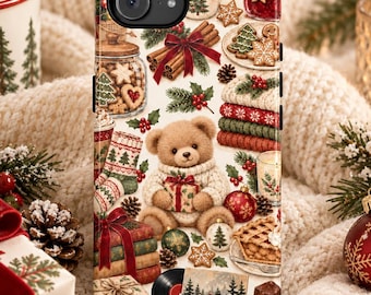 iPhone Case, Christmas Holiday Cover, Cozy Winter Gift for Her, Festive Accessory, Stocking Stuffer, 17 Pro Compatible iPhone & Samsung