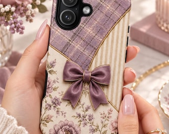 Romantic iPhone Case, Elegant Vintage Cover, Feminine Cottagecore Gift, Old Money Accessory, Soft Luxury Style iPhone & Samsung
