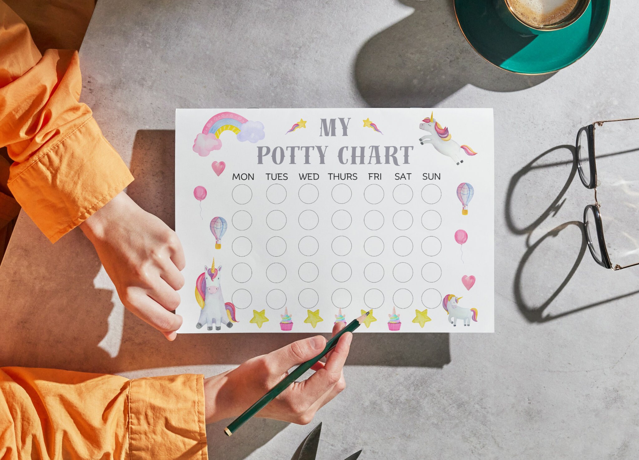 Enchanting Unicorn Potty Training Chart, Printable Reward Tracker for ...