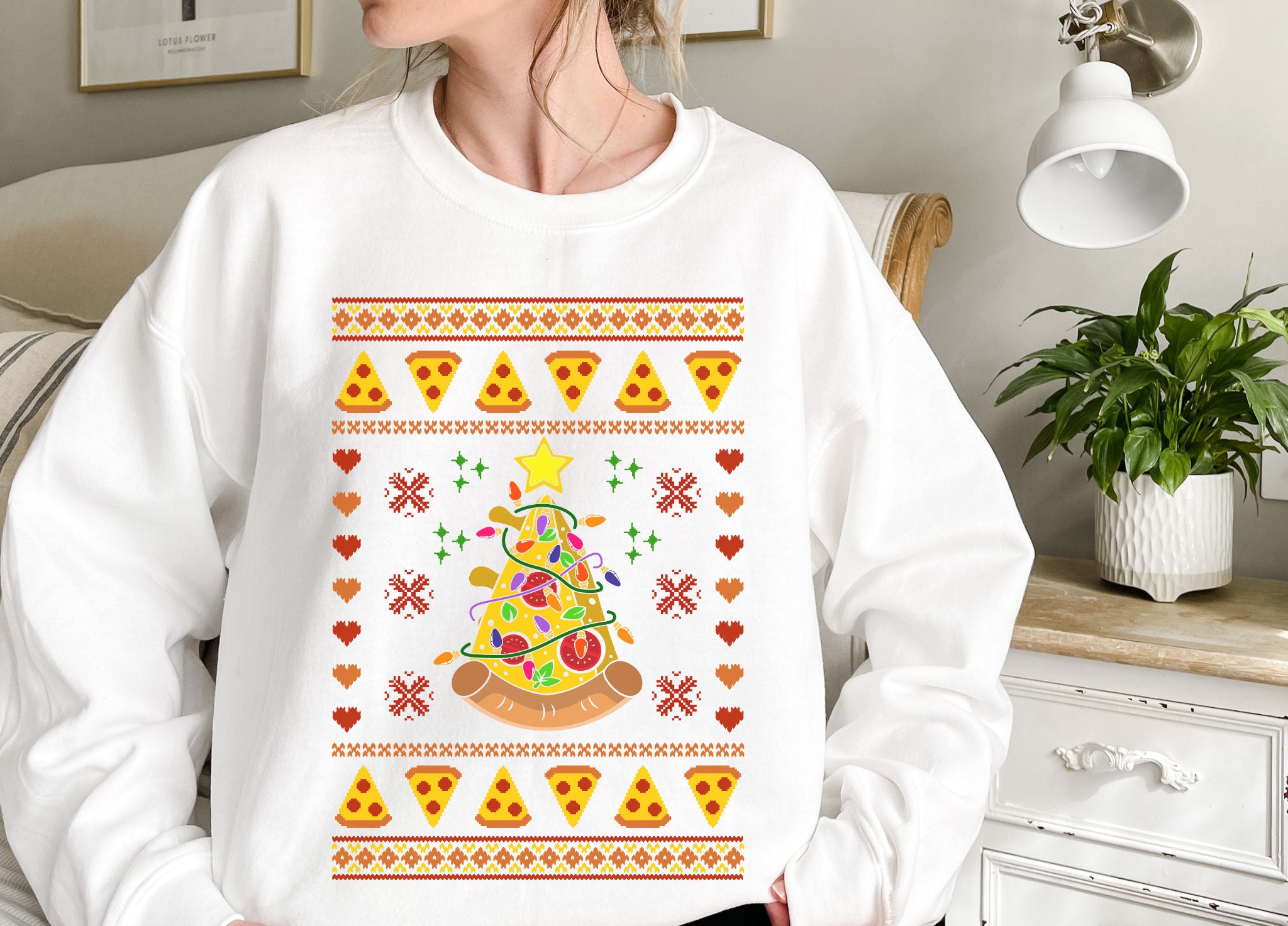 Pizza christmas tree sweater store