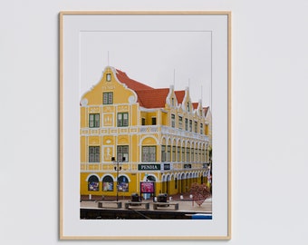 Yellow Architecture Print, Curacao Willemstad