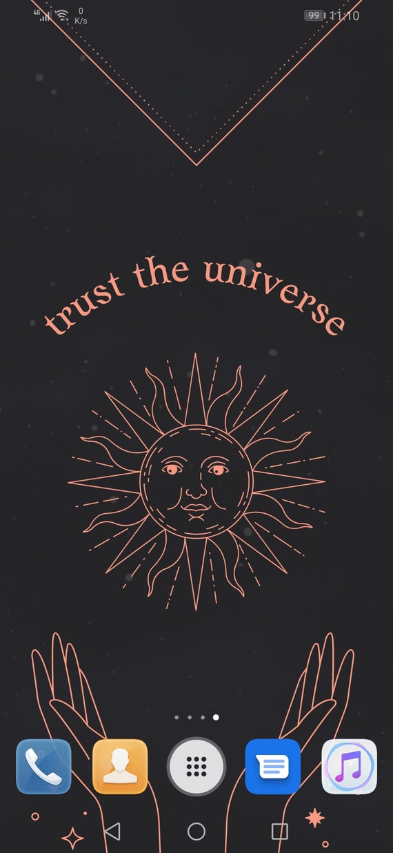 Trust the Universe Quote Line Art Phone Wallpaper 1440 X - Etsy Canada