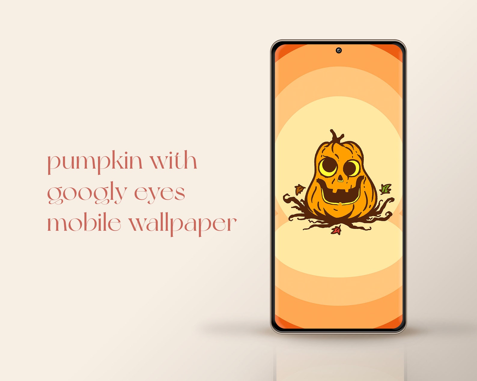 Pumpkin With Googly Eyes Phone Wallpaper Fall Autumn - Etsy