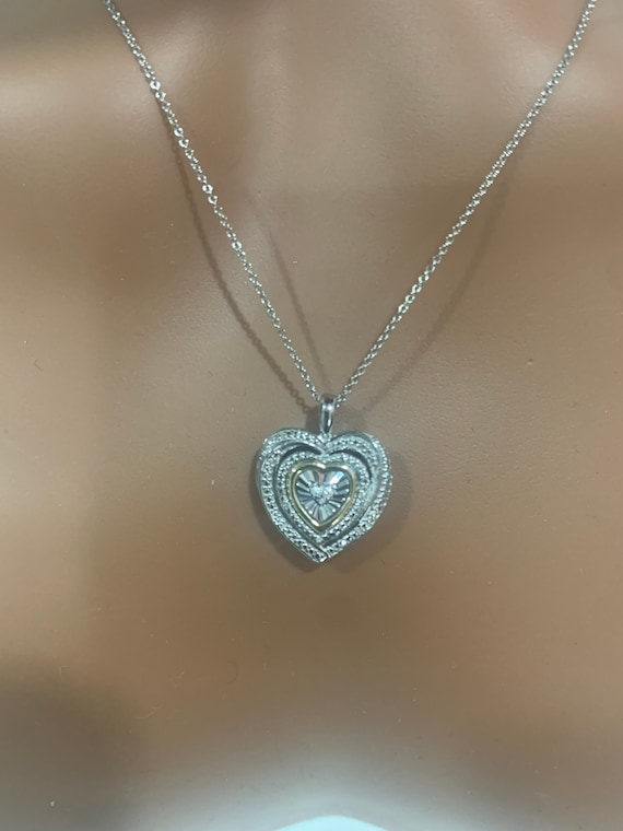 Sterling Silver Heart Diamond Accent Necklace Sterling Silver Heart Diamond Accent Necklace