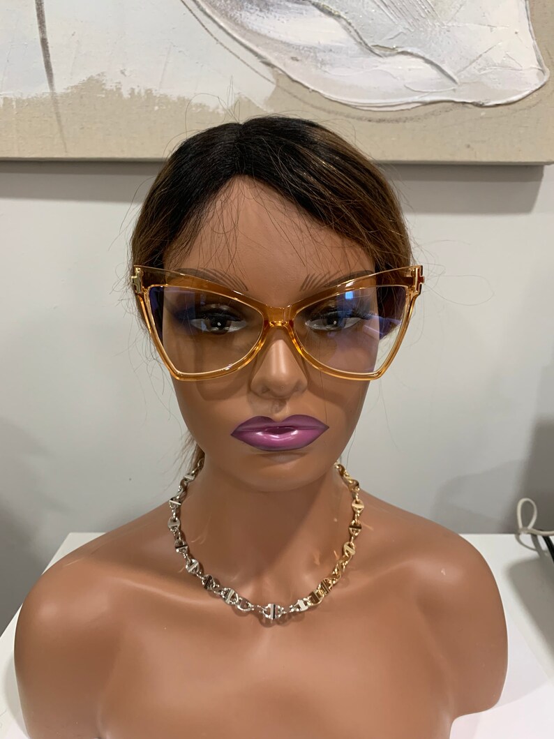 Oversized Cat Eye Optical Glasses Frame Anti Blue Light Etsy