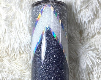 Vaso delgado Chevron Glitter de 30 onzas