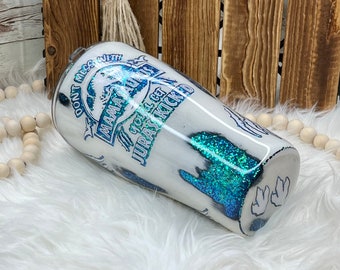 30 ounce modern curve Mamasaurus glittered tumbler