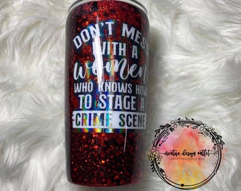 Vaso de crimen verdadero Glitter de 20 onzas