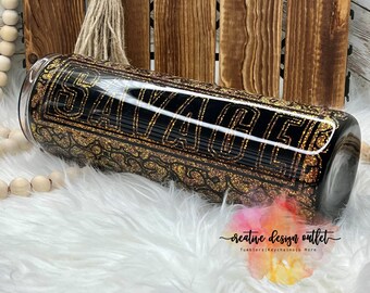 30 Ounce Savage Leopard spot edition 1 glittered tumbler