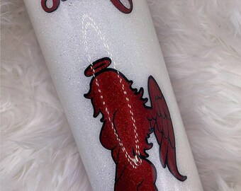 30 Ounce Sinner, saint glittered tumber