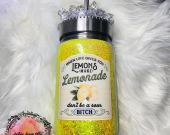 Glittered When Life te da limones Hacer limonada de albañil