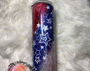 Vaso estrella roja, blanca y azul!!!!