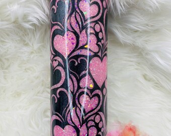 Vaso de 30 onzas Glitter Heart Burst