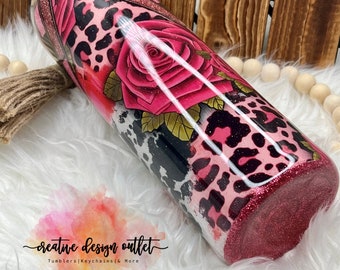 30 Ounce Vsplit diamond striped glittered tumbler