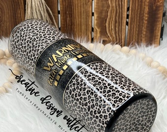 30 onzas de leopardo B * cth Modo Advertencia, vaso de purpurina