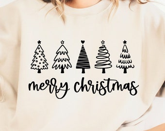 Christmas Pine Tree SVG: Merry Christmas Clipart (Digital Download)