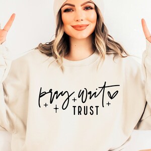 Pray Wait Trust SVG PNG, Created With a Purpose Svg, Christian Svg, Worthy Svg, You Matter Svg, Religious Svg, Faith Svg, Jesus Svg