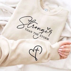You Are Stronger Than The Storm SVG PNG, Boho Self Care, motiverende SVG, mouwontwerp, trendy shirt, positieve dagelijkse affirmaties SVG, png