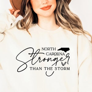Carolina del Norte Más fuerte que la tormenta SVG PNG PDF, Tormenta Svg, Carolina del Norte Svg, Más fuerte que la tormenta Svg, Huracán, Archivos de corte, Cricut